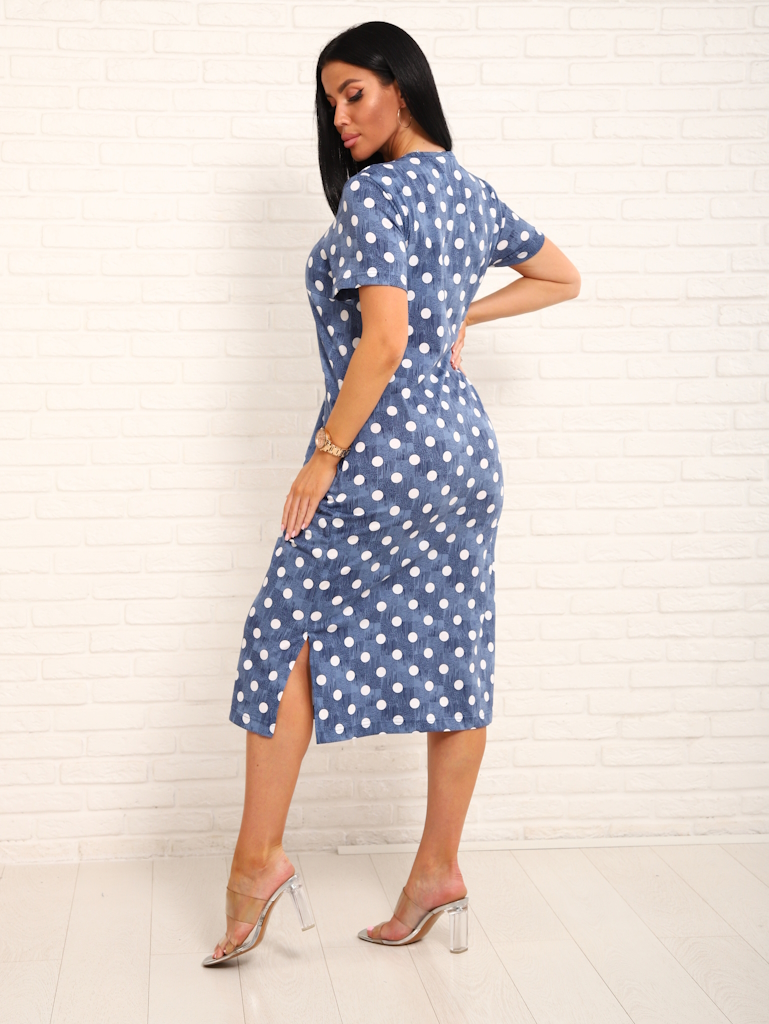 Платье кулирка ВИОЛА П-645-синий