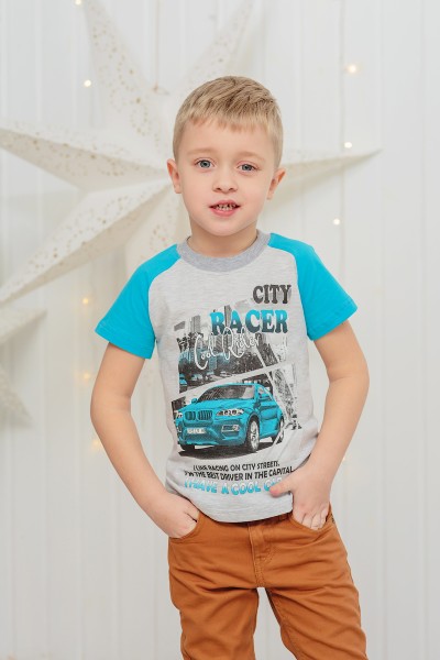 Футболка кулирка "Хипстер" Ф-406- бирюза