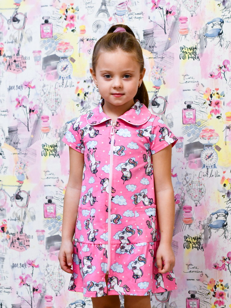 Халат детский кулирка Единорог Х-457