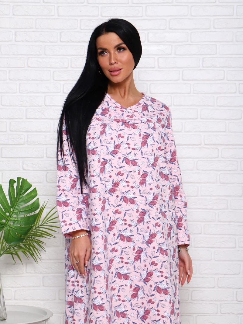 Сорочка футер с начесом ВЕРА С-367- розовый